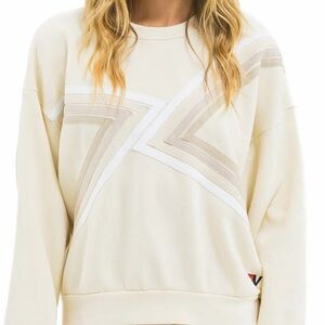 Aviator Nation Cream and White Sweatshirt